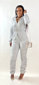Ruched Jumpsuit (Heather Grey)
