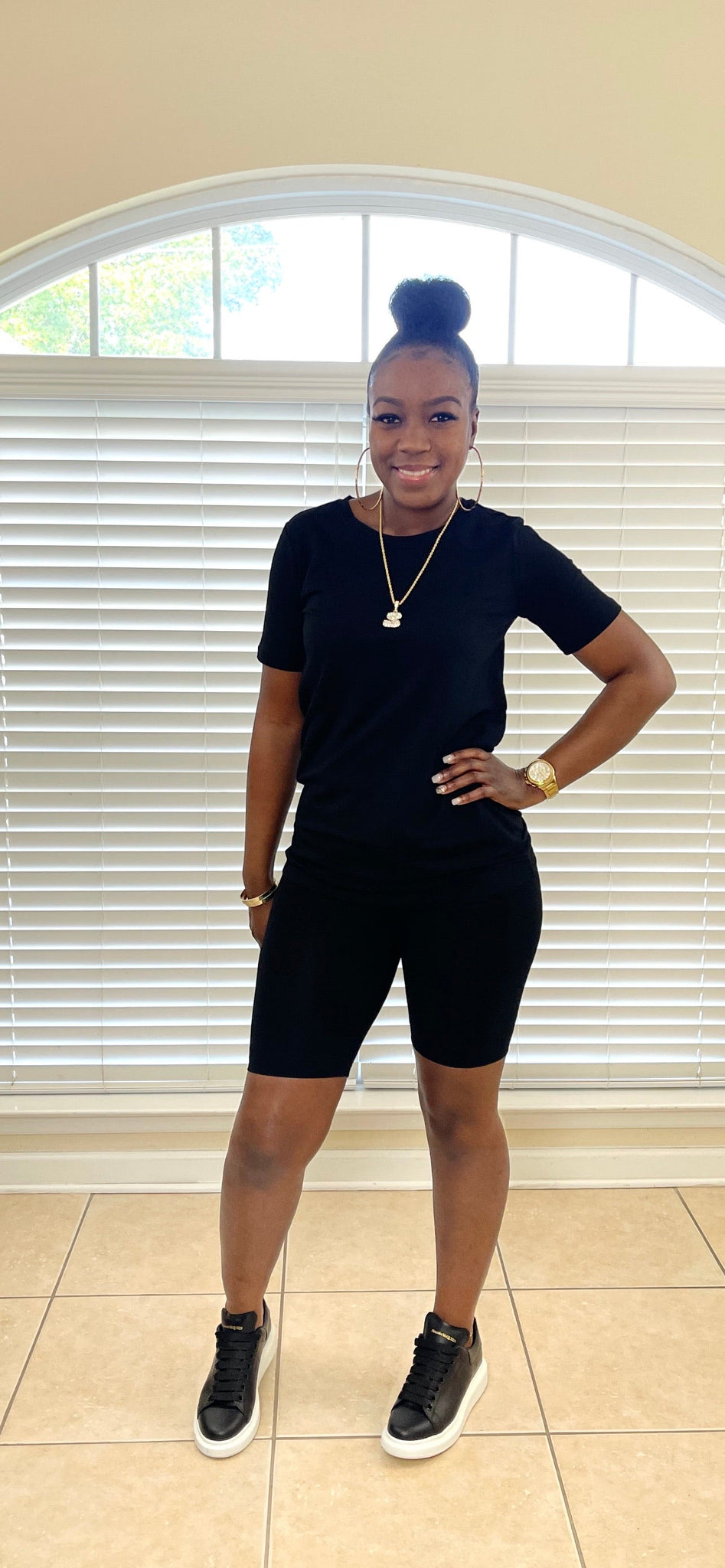 t shirt dress with biker shorts How to Style Biker Shorts and an Oversize T-Shirt