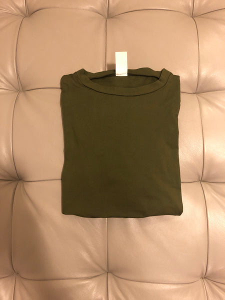 It’s A Vibe Round Neck T-shirt Ruched Pants Set (Olive)